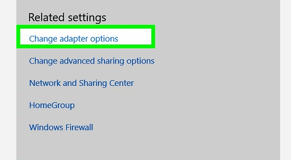 Check network. “Change Adapter options” виндовс 10. Change Adapter options. Check your Internet settings.