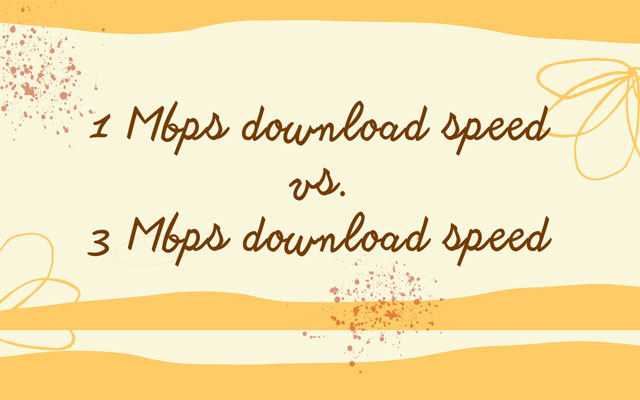 1 Mbps download speed vs 3 Mbps download speed