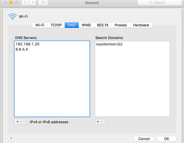 Change the DNS on Mac