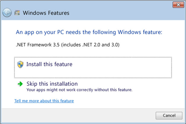 Install the .NET Framework 3.5