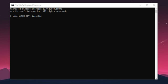 Type "ipconfig"