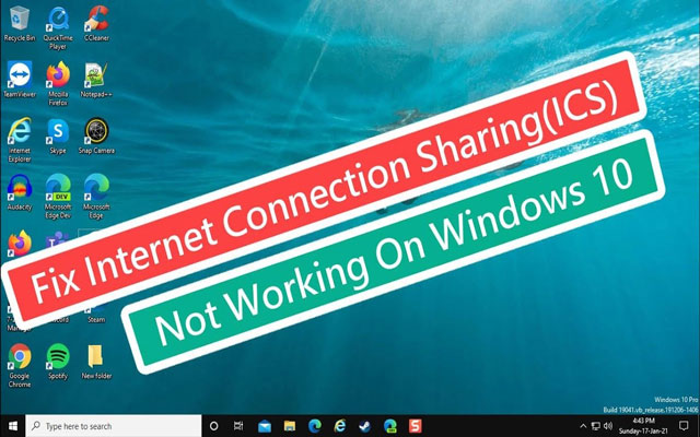 How to fix internet connection sharing not working Windows 10?