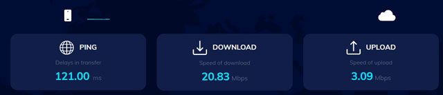 Ping, download, and upload are 3 specs of an Internet speed test 