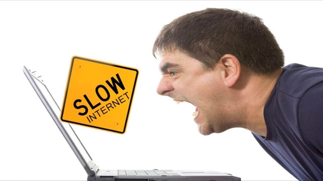 A slow Internet connection