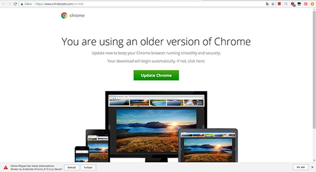 You are using an older version of Chrome