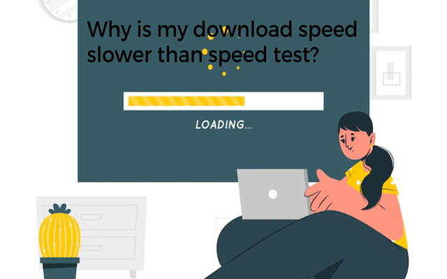 actual download speed slower than speed test