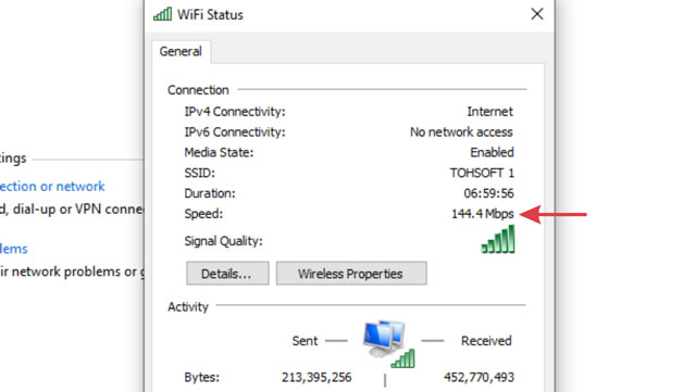 download speed not matching speed test