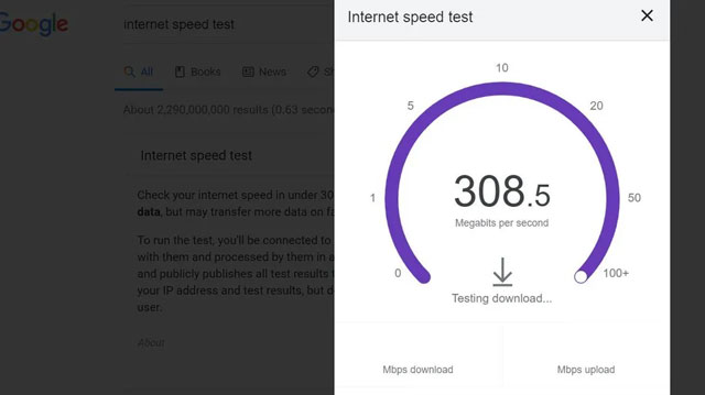 A slow download may be caused by an incorrect speed test