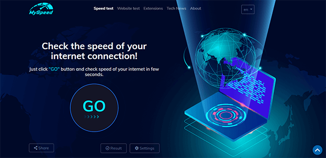 Internet speed test on Gospeedcheck.com
