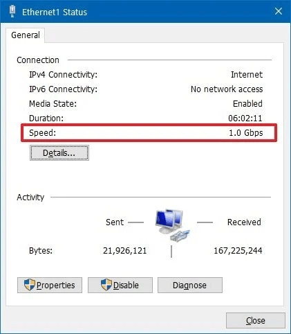 Measure downloading speed of internet connection