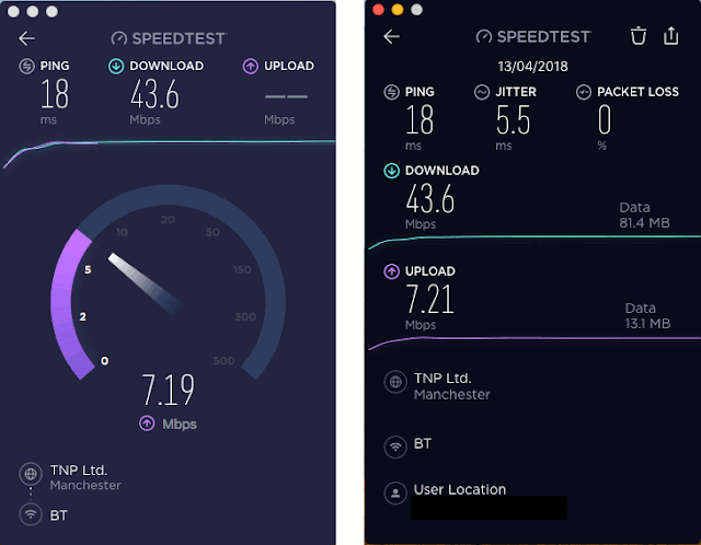 Speed test Ookla app