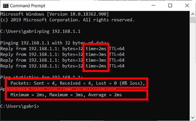 Ping network connections