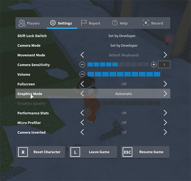 Modify Graphic settings