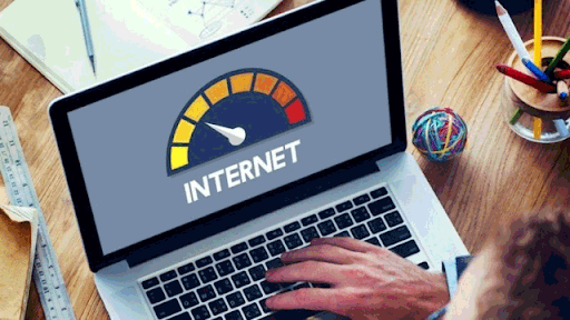 You should use an independent Internet speed test