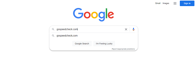 Step 1: Visit https://gospeedcheck.com/