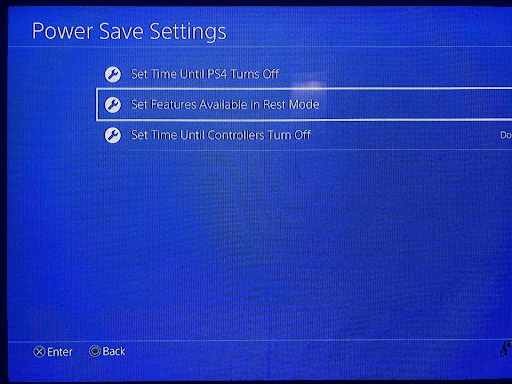 Select the second option on the Power Save Settings menu