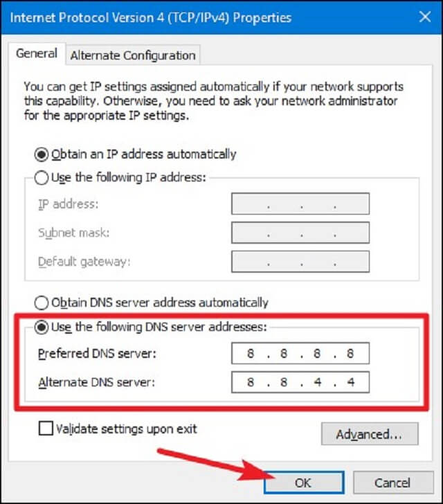 Change DNS settings