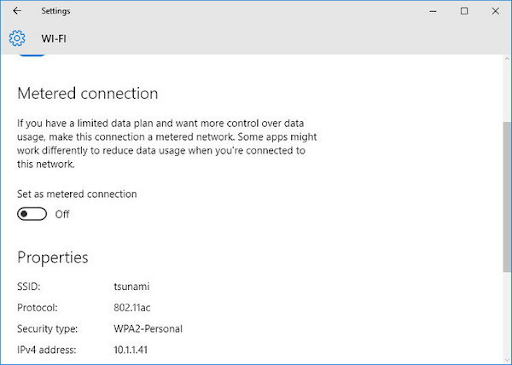 Disable Metered Connection to get faster download speed Windows 10