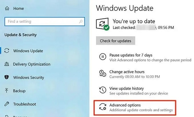 Window update settings