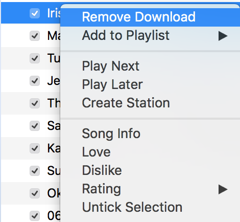 Consider removing cloud files from your iTunes