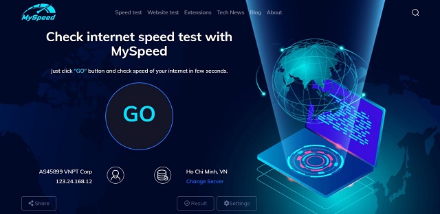 Use MySpeed to check whether your connection is fast or not