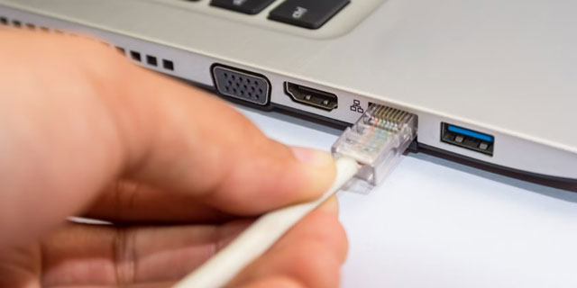 You can use a wired cable to connect to the Internet