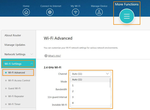 Changing your router’s channel