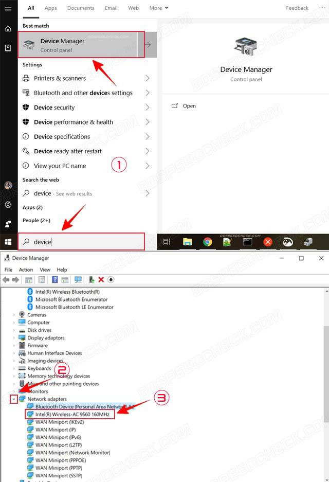 Check the wireless network adapter on a PC