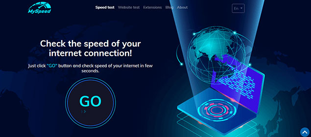 MySpeed is an Internet speed test website