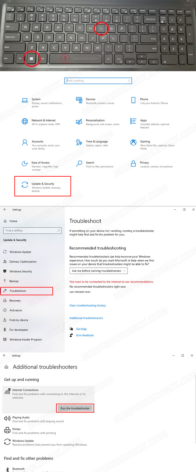 Run Internet Connection Troubleshooter