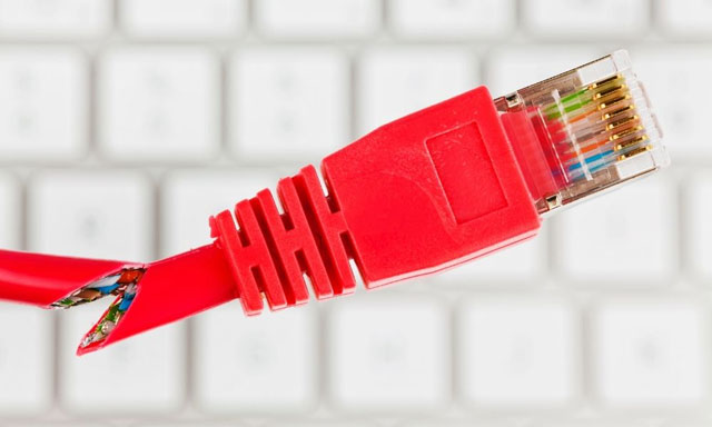 Broken cable slows down the internet