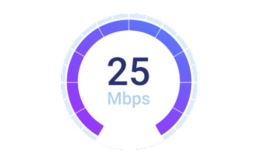 A normal internet download speed is about 25 Mbps