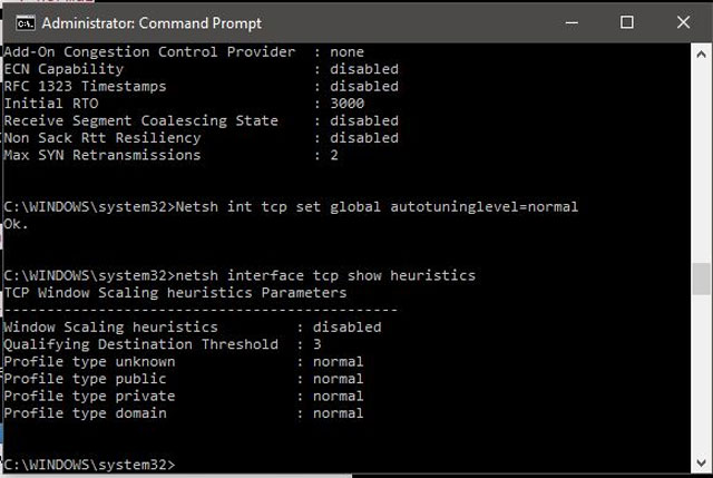 cmd commands for network speed