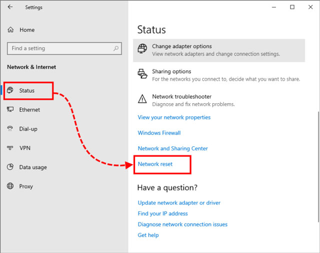 Reset your network settings