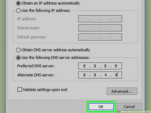 Change DNS settings