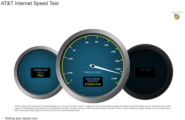AT&T internet speed test