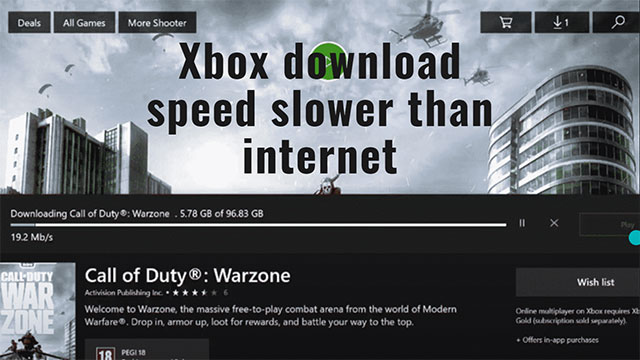 Xbox download speed slow but internet fast