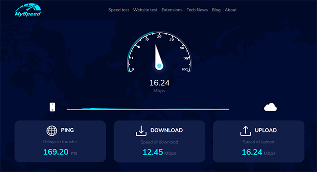 Broadband speed test