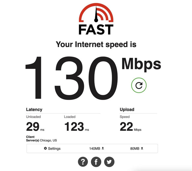 The FAST Speed Test for free 