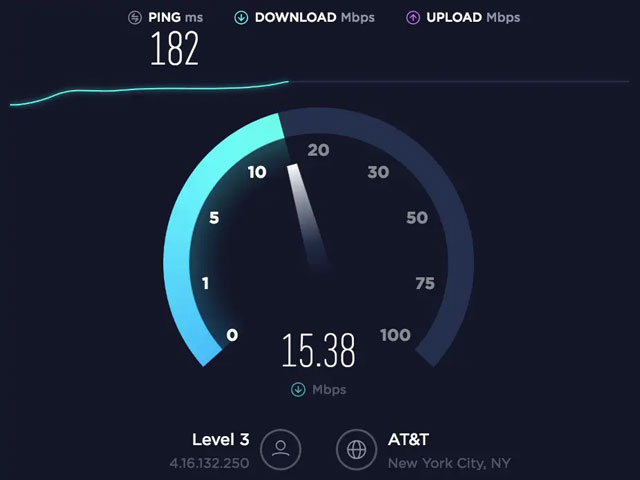 15Mbps internet speed