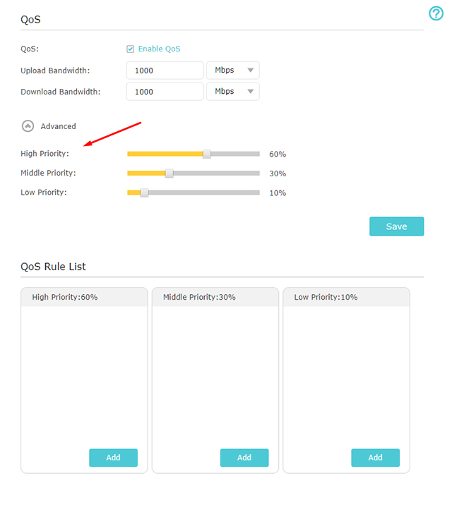 Limit wifi speed on TP-Link router.