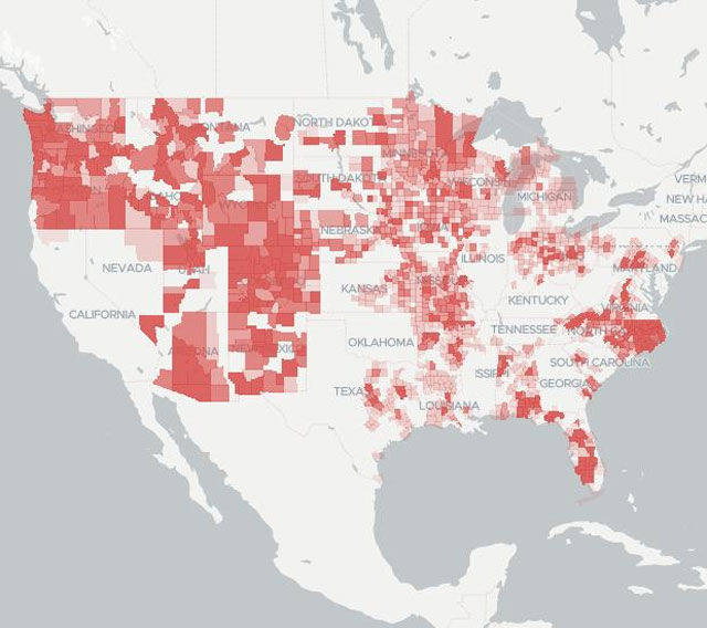 CenturyLink’s coverage map