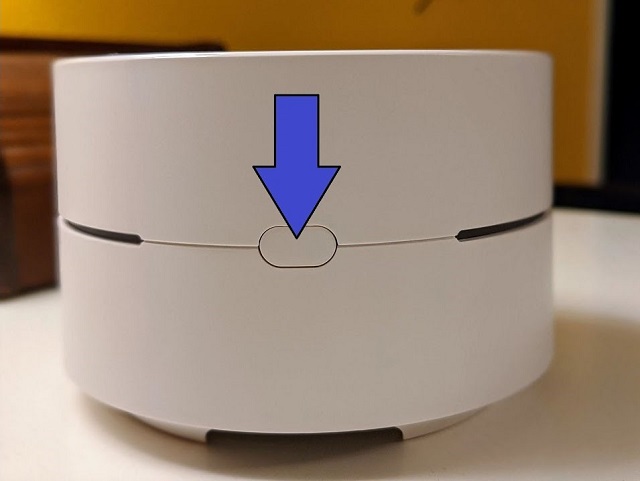 Hit the button to restart Google WiFi