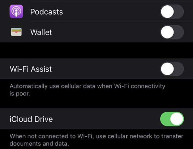 Remember to turn off Wi-Fi Assist