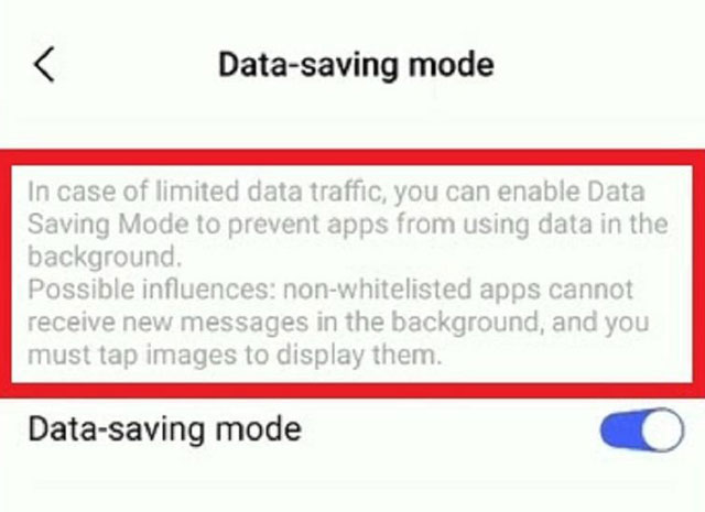 Enabled your Data Saving Mode
