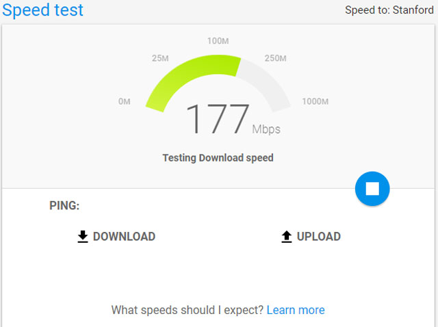 Check your Wifi speed with Google Speed test