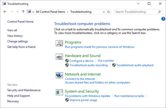 Open troubleshoot problem to fix the Internet problems