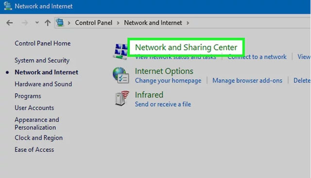 Check the control panel to fix disabled wifi