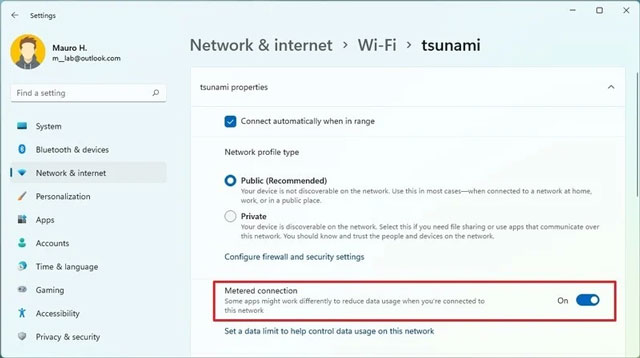 When do you need metered connection on your device?