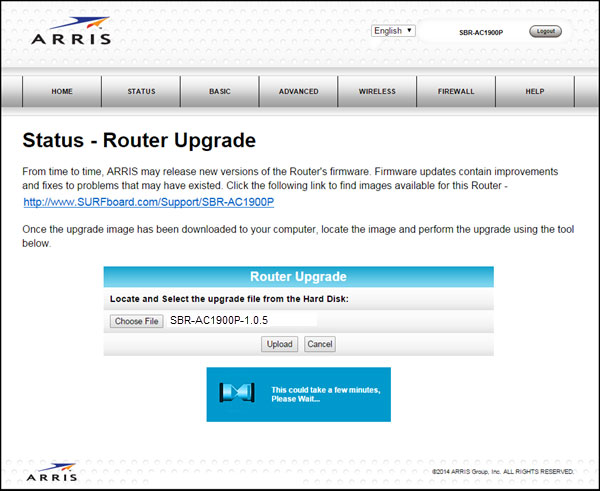 Upgrade the Arris router’s firmware